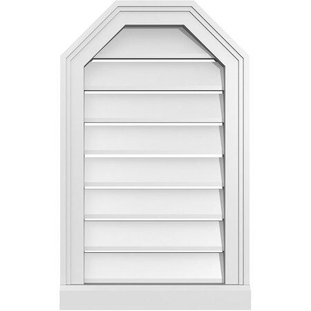 Ekena Millwork Octagonal Top Surface Mount PVC Gable Vent w/ 2"W x 2"P Brickmould Sill Frame, 16"W x 26"H GVPOT16X2603SF
